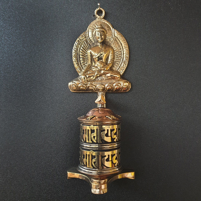 Gebetsmühle mit Buddha Shakyamuni Tischmodell