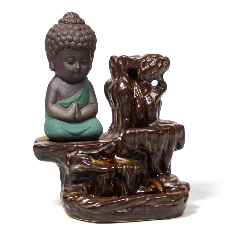 Rückfluss Wasserfall Weihrauchbrenner Kleiner Buddha