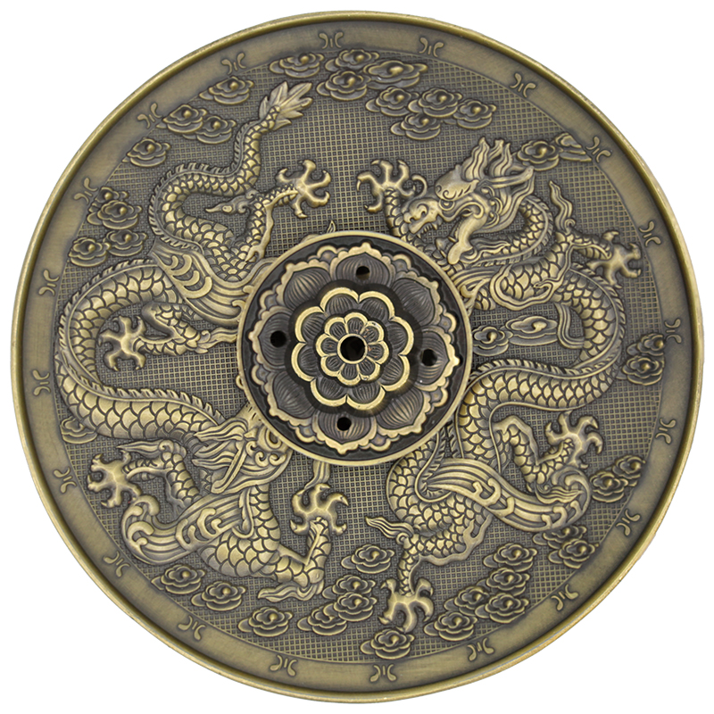 Dragon incense holder bronze colored