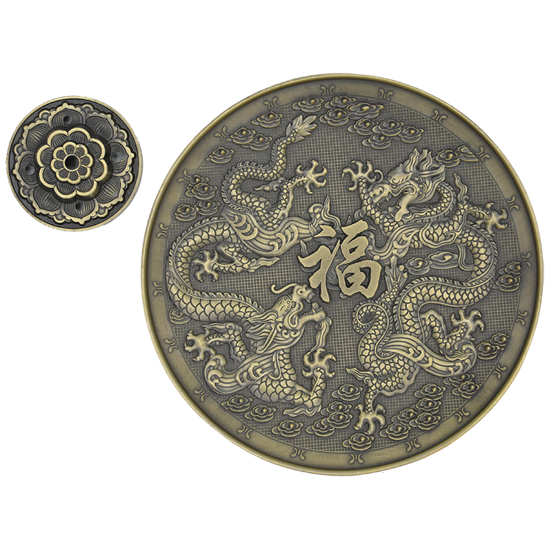 Dragon incense holder bronze colored