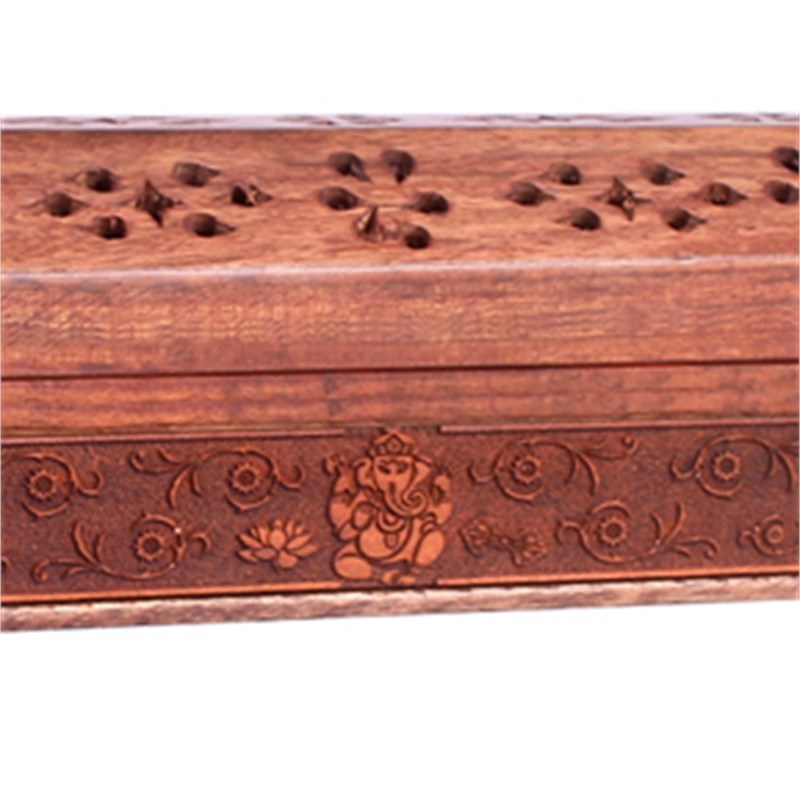 Räucherstäbchen Halter "Ganesha" - Kistchen aus Holz