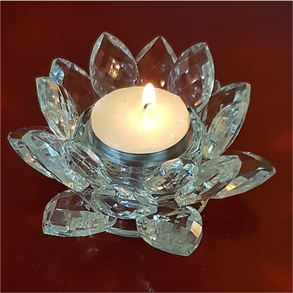 Lotus candle holder crystal M