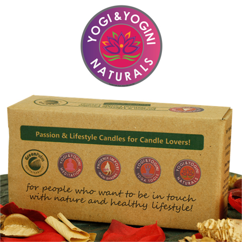 Yogi &amp; Yogini stearin candles 3 x EARTH