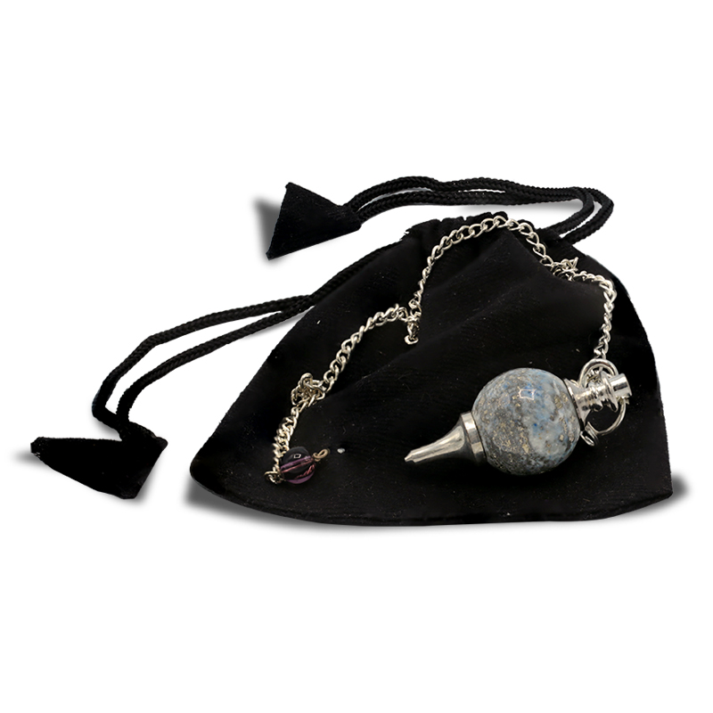 Pendulum polished lapis lazuli &amp; metal