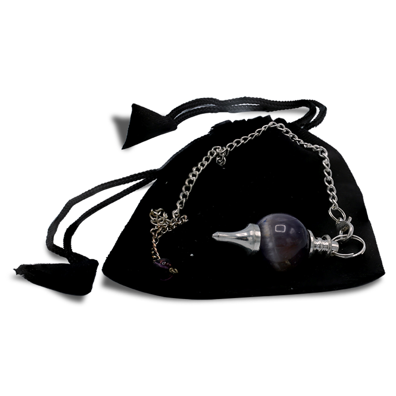 Pendel polierter Amethyst & Metall