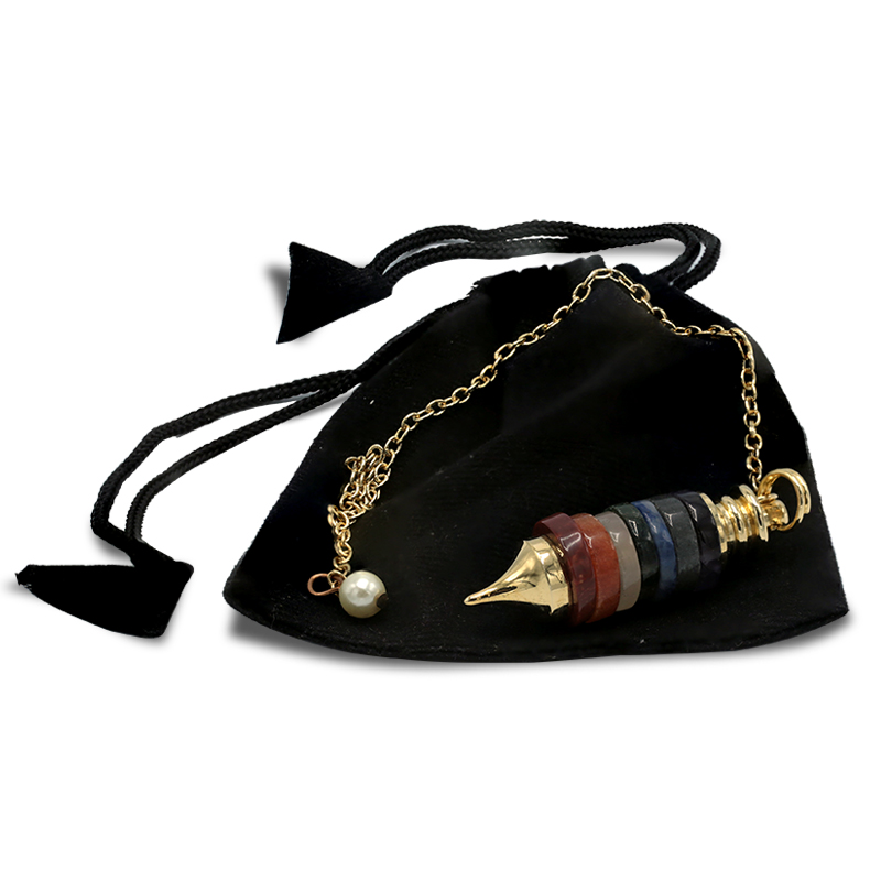 Pendel aus Edelstein-Donuts in Chakra Farben