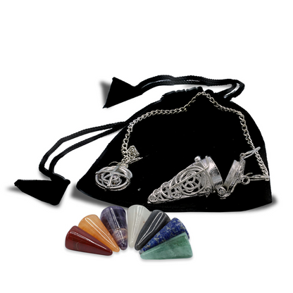 Choku Rei pendulum with 7 chakra gemstones