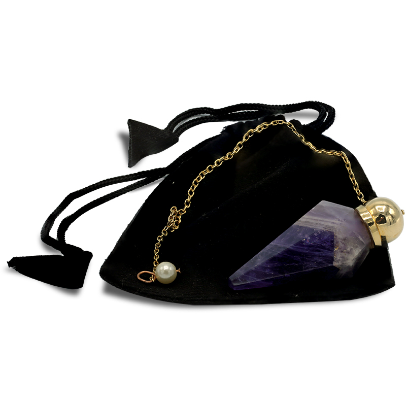 Pendel Amethyst mit Facettespitze + Zierperle
