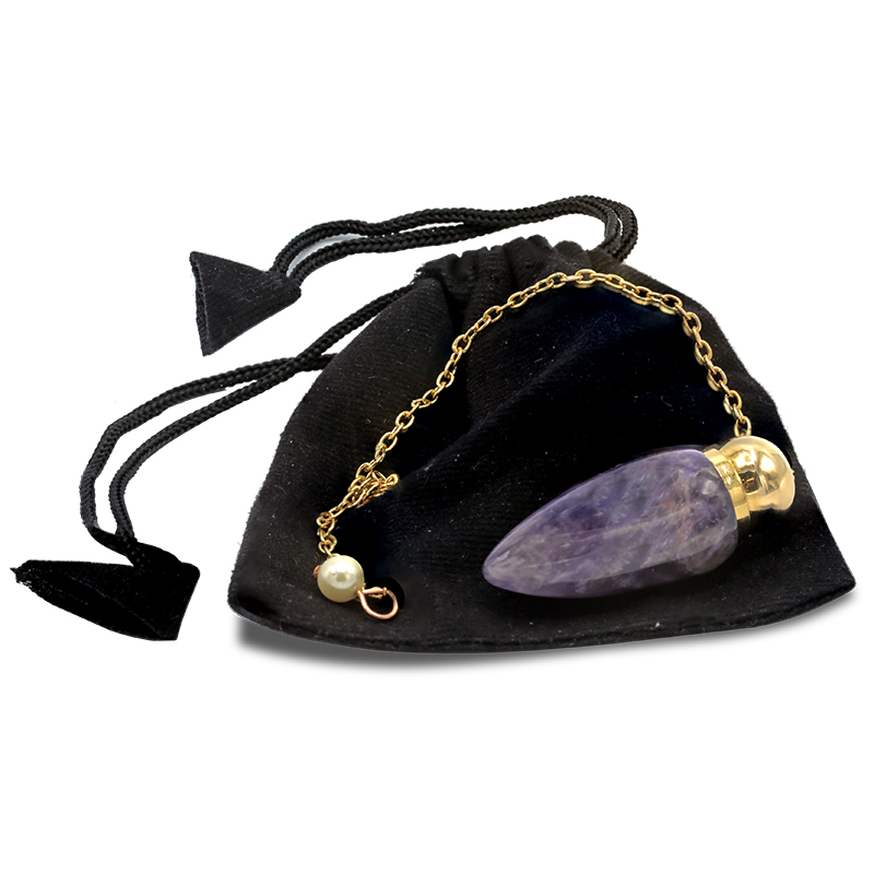 Pendel Messing vergoldet, mit Amethystkammer