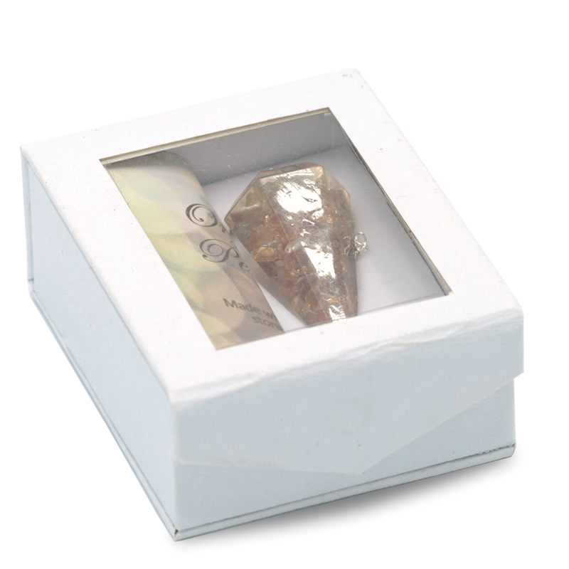 Citrine orgonite pendulum with tapered facet