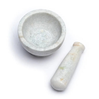 Wellness mortar made of white marble