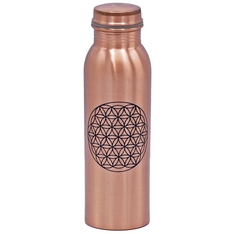 Flower of Life printed copper bottle