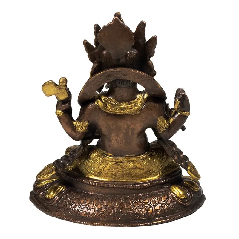 Ganesha auf Lotus Messing 2-farbig