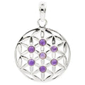 Pendant Flower of Life 925 silver with amethyst