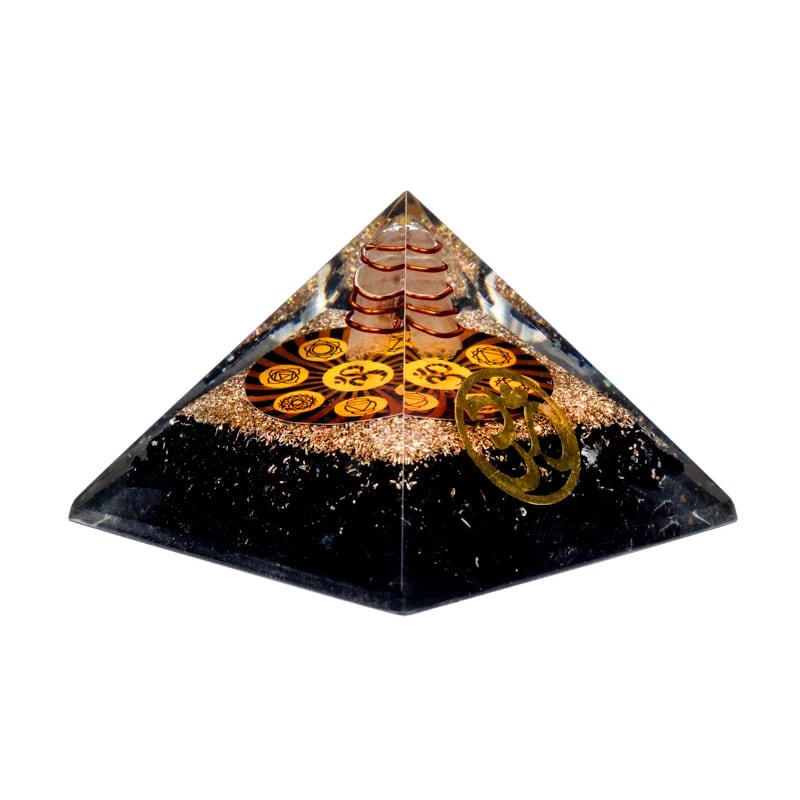 Orgonite Chakra Pyramid Black Tourmaline with OM