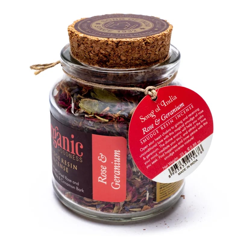 Organic Rose & Geranium Smudge Weihrauchharz 25g
