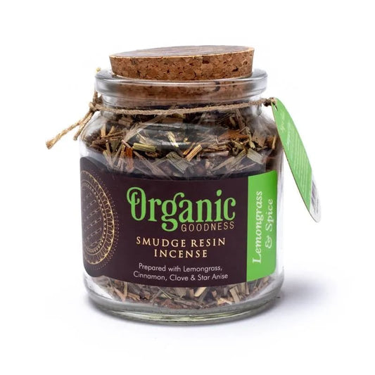 Organic Lemongrass &amp; Spices Smudge Incense Resin 40g