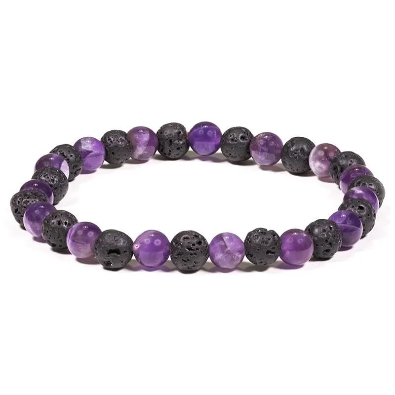 Bracelet lava / amethyst