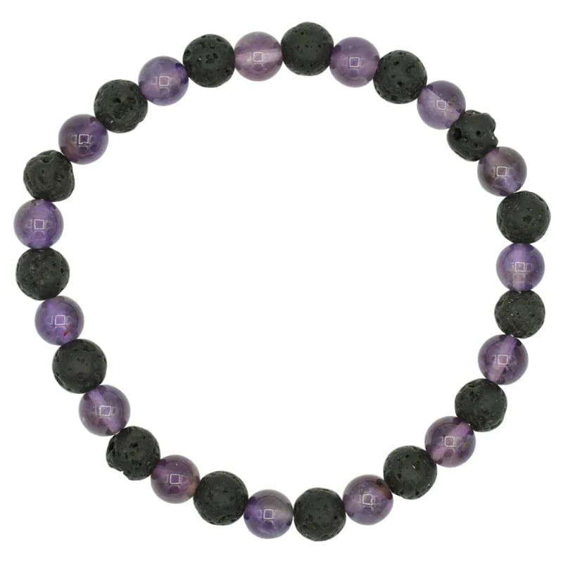 Bracelet lava / amethyst