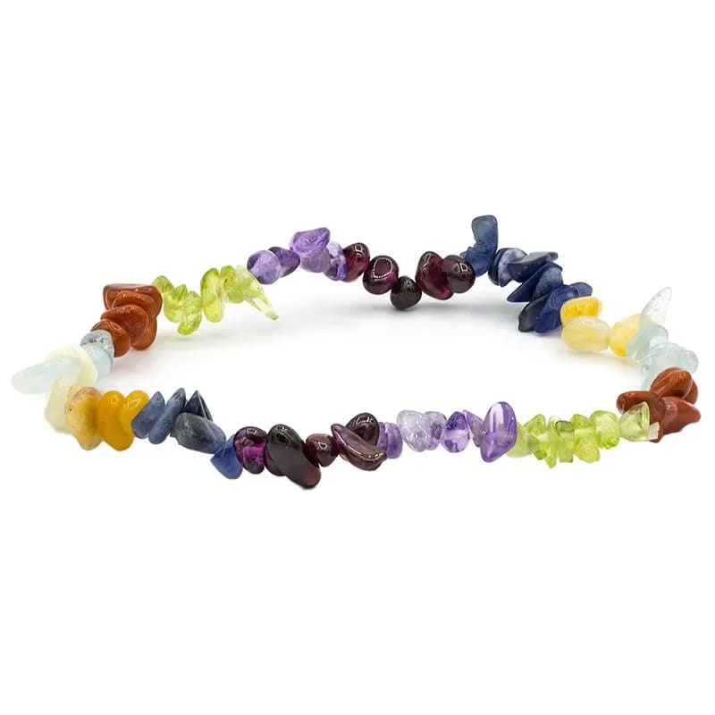 Bracelet 7 chakra stones elastic