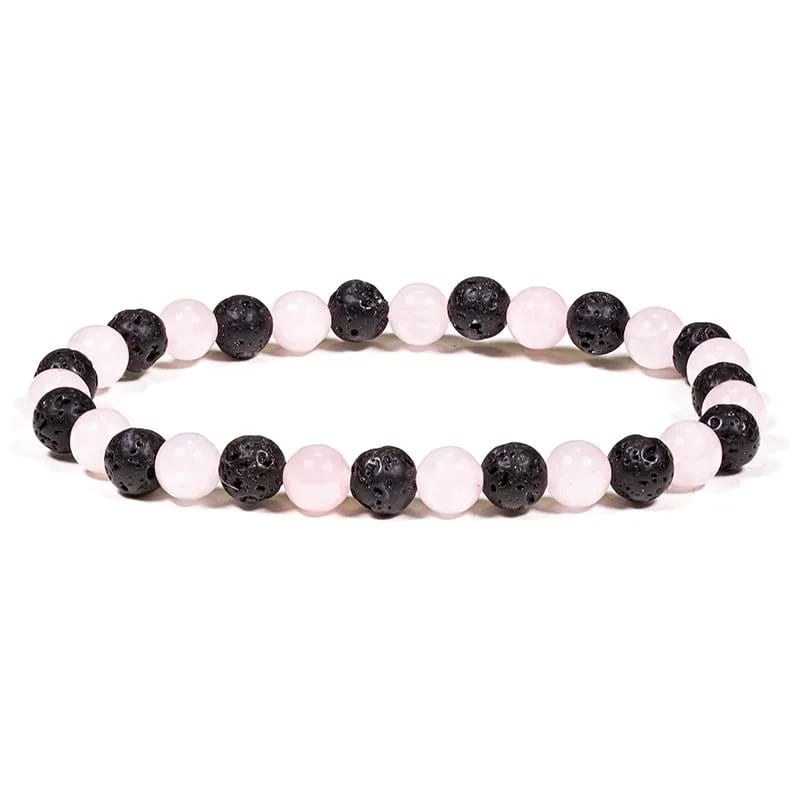 Bracelet lava / rose quartz