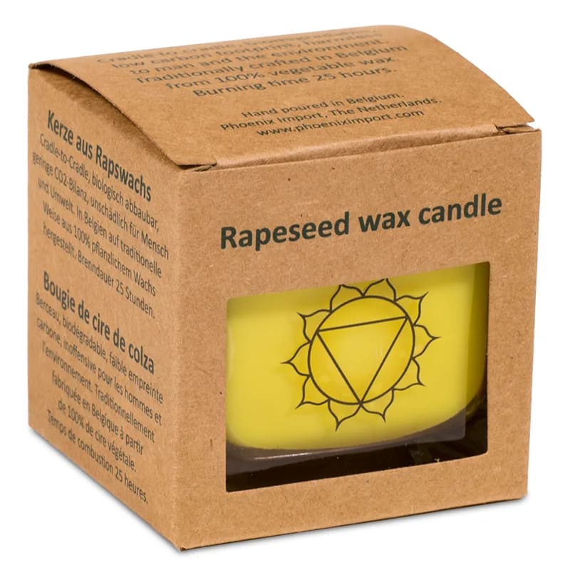 Ecological rapeseed wax scented candle 3rd chakra