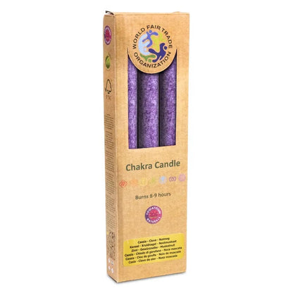 Dinner scented candle 7th Chakra Sahas (purple) thin
