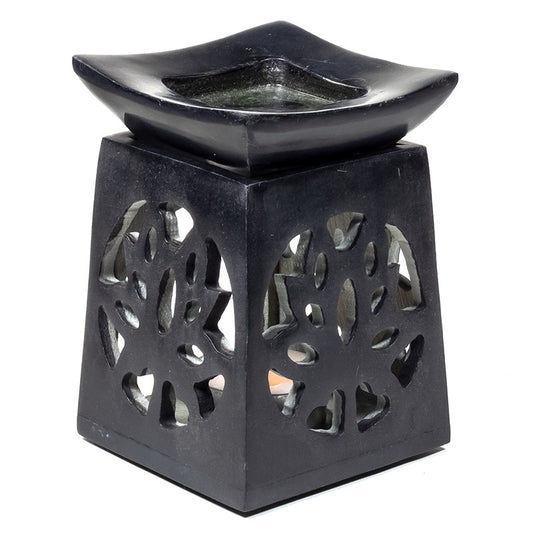 Duftlampe Lotus schwarzer Speckstein: Ästhetische Eleganz und entspannende Duftreise in einem