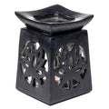Phoenix Duftlampe Lotus aus schwarzem Speckstein