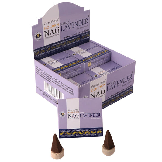 Golden Nag Lavender Kegel - Beruhigende Lavendelaromen für dein Wohlbefinden