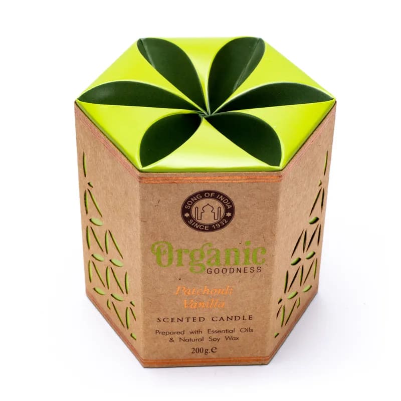 Organic Goodness Sojawachskerze Patchouli Vanille - Sinnliche Entspannung und Wohlfühlduft