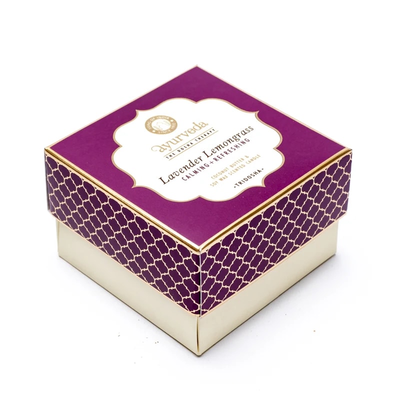 Tridosha Lavendel Zitronengras 2 Docht Duftkerze im Glas