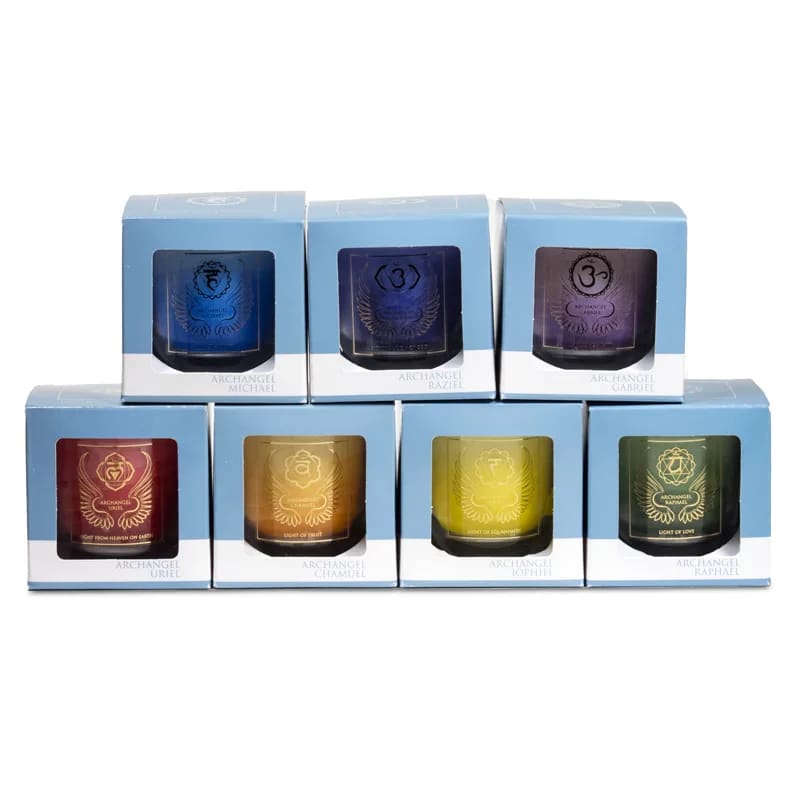 Set of 7 scented votive archangel candles
