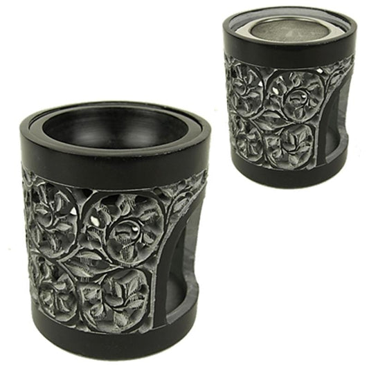 Smoking vessel - fragrance lamp soapstone black