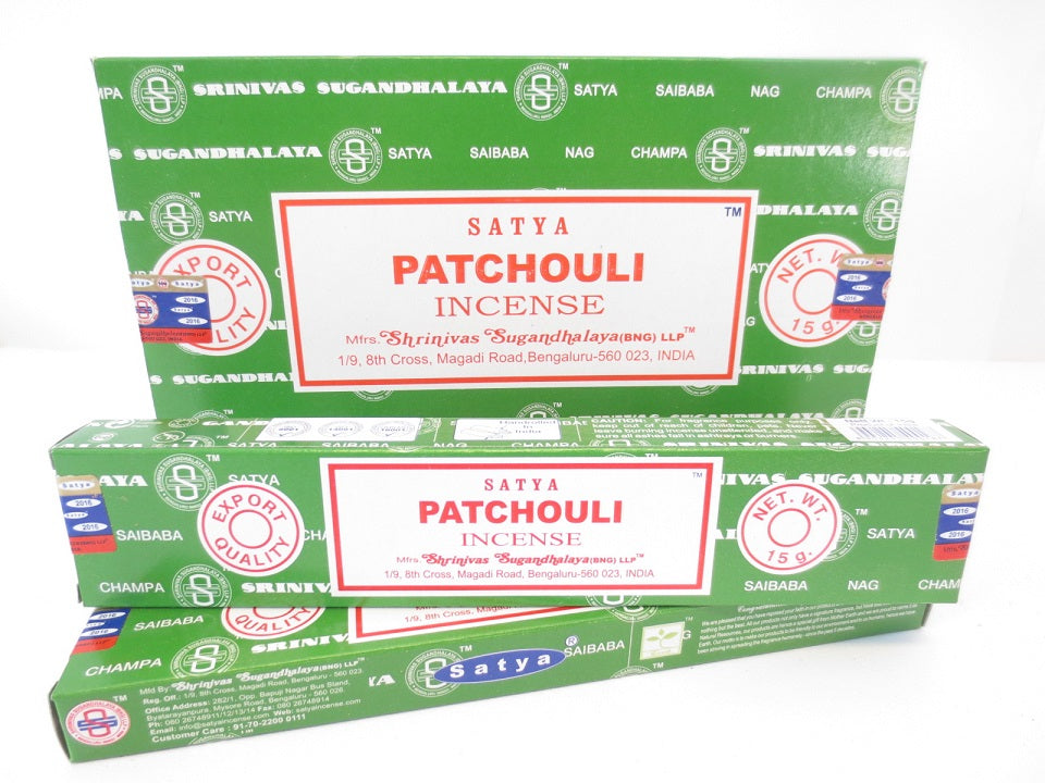 Satya Patchouli Räucherstäbchen Verpackung