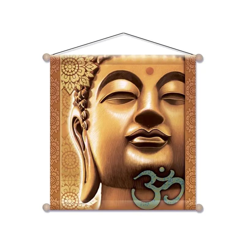 Phoenix Wandschmuck mit goldenem meditierendem Buddha