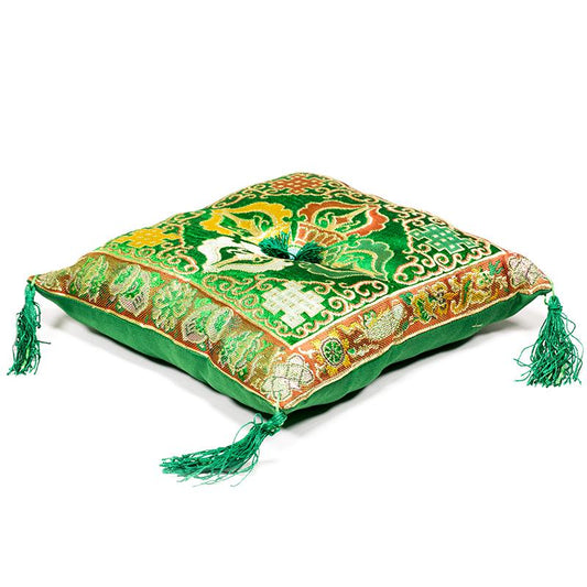 Luxurious singing bowl cushion double dorje green