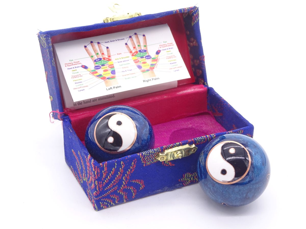 Qi-Gong balls blue Yin Yang (large) 4.0 cm