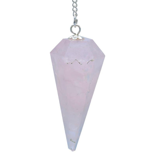 Pendulum rose quartz with facet tip
