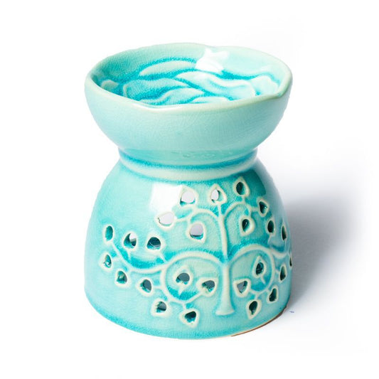 Fragrance lamp tree of life turquoise ceramic