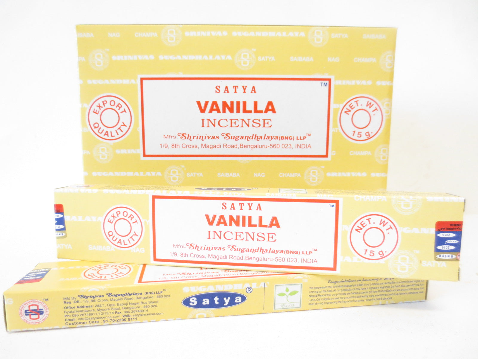 Satya Vanilla Räucherstäbchen Verpackung