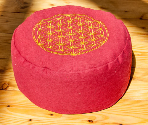 Flower of Life meditation cushion red