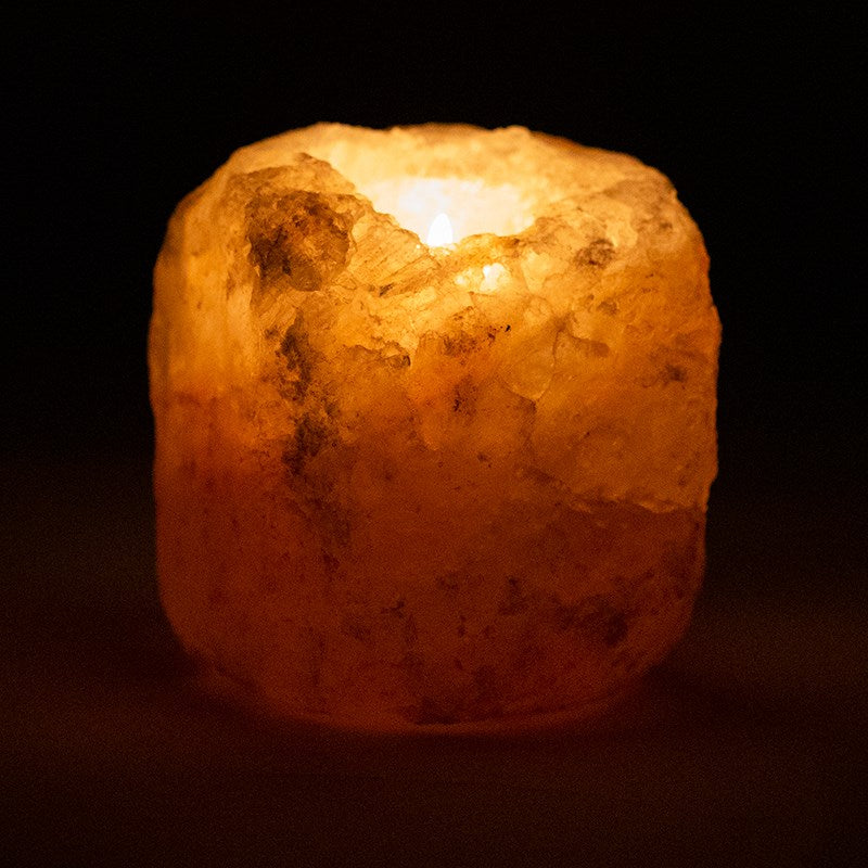Tealight holder salt crystal