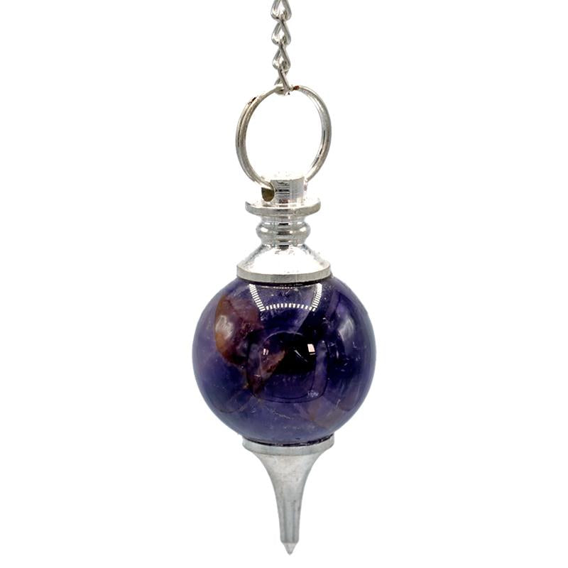 Amethyst pendulum ball shape &amp; metal