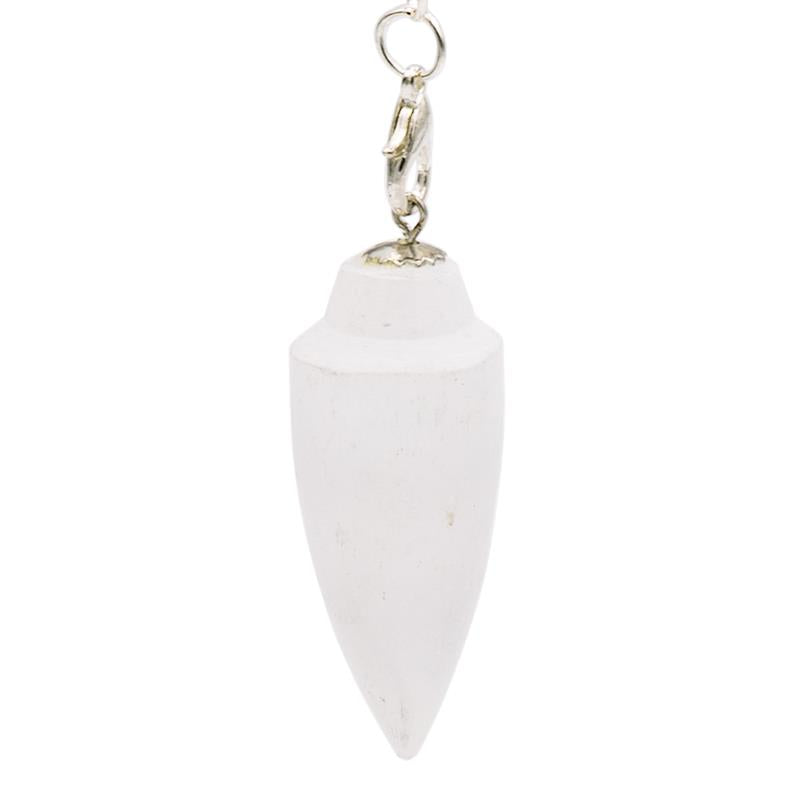 Pendel Selenit mit Facette spitz zulaufend