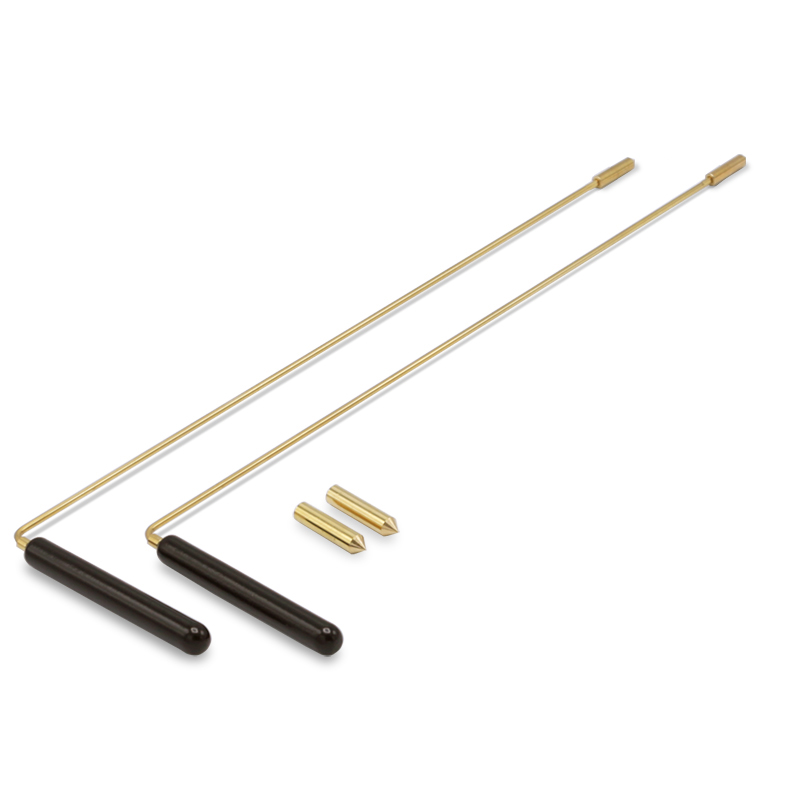 Wünschelruten-Set aus Messing mit Mangoholzgriffen – Paar, 40 cm