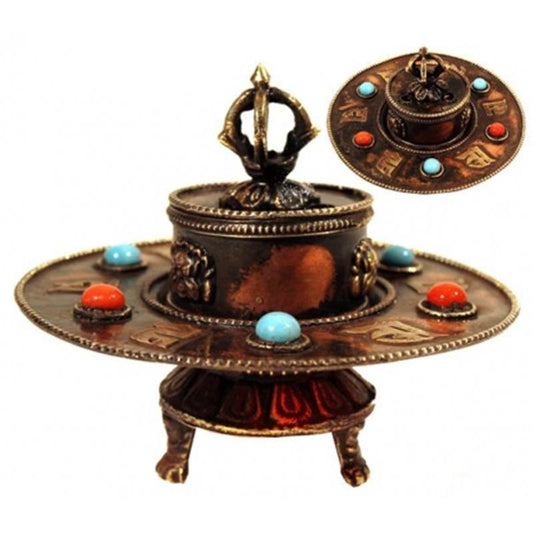 Tibetan metal incense holder