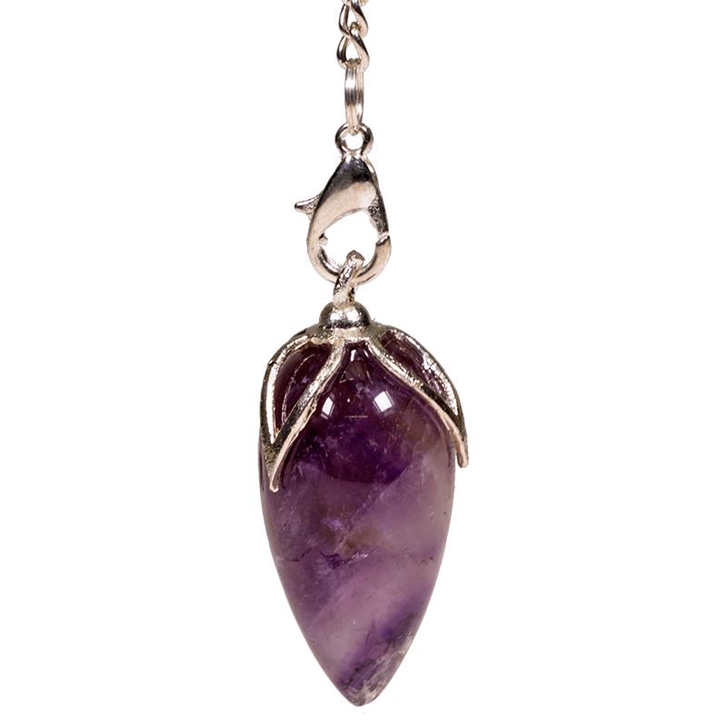 Lotus pendulum amethyst tip