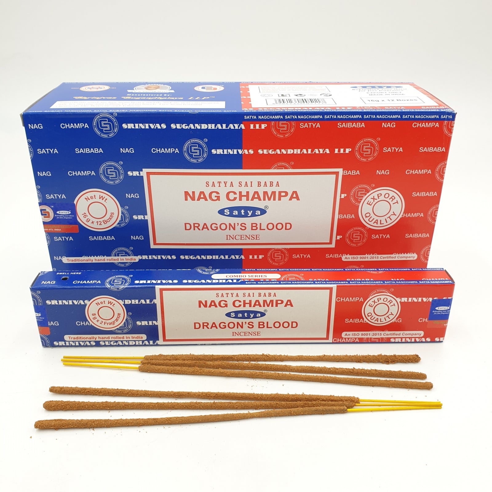 Satya Nag Champa und Dragon's Blood Räucherstäbchen Doppelpack