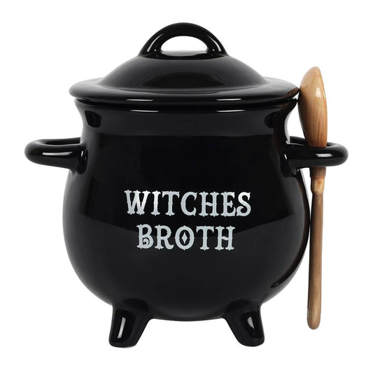Soup cup - witch's cauldron with spoon - soup bowl magic witchcraft
